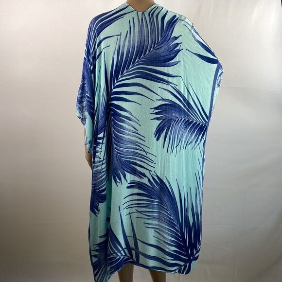 Janice Apparel tropical print semi-sheer kimono cover up one size - Picture 3 of 8